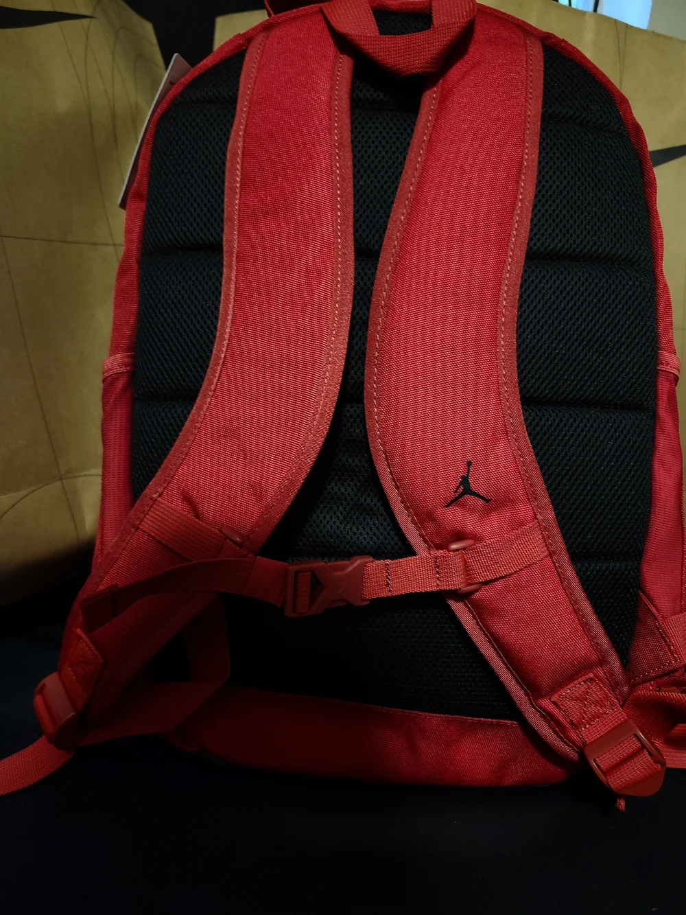 Jordan Red Men's Backpack with Black Jumpman Accent